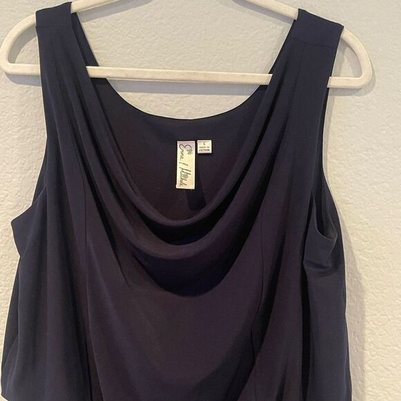 Emma & Michele - Midnight Blue Sleeveless Jumpsuit Size: Large Color: Navy - Picture 6 of 8